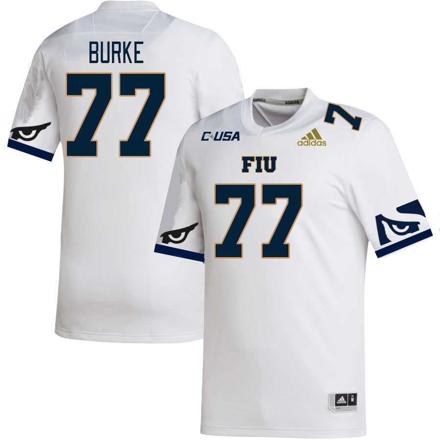 Men-Youth #77 Travis Burke Florida International Panthers College Football Jerseys Stitched Sale-Whi